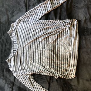 Navy and white striped top